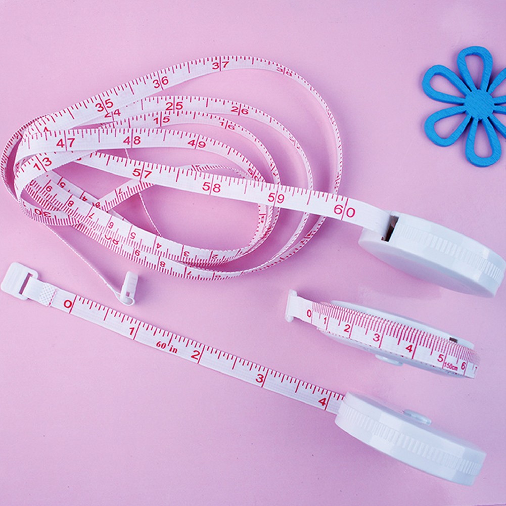 Soft Sewing Tailor Tape Measure Retractable Body Height Measuring Device White For Waist Circumference Sewing Tailor Roll Tape