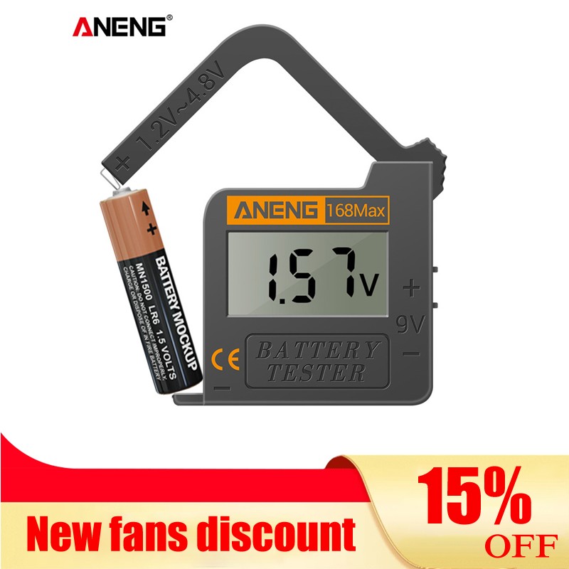 ANENG 168Max Digital Lithium Battery Capacity Tester LCD Battery Voltage Tester Digital Lithium Battery Capacity Diagnostic Tool