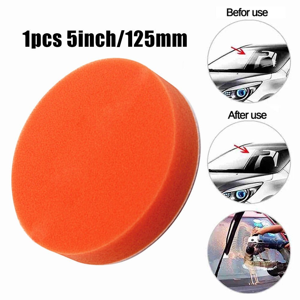 1pc 125mm/5" Flat Sponge Polishing Buffing Pads Waxing Clean for Car Polisher Sponge Polishing Pad Buffing Pad for Car