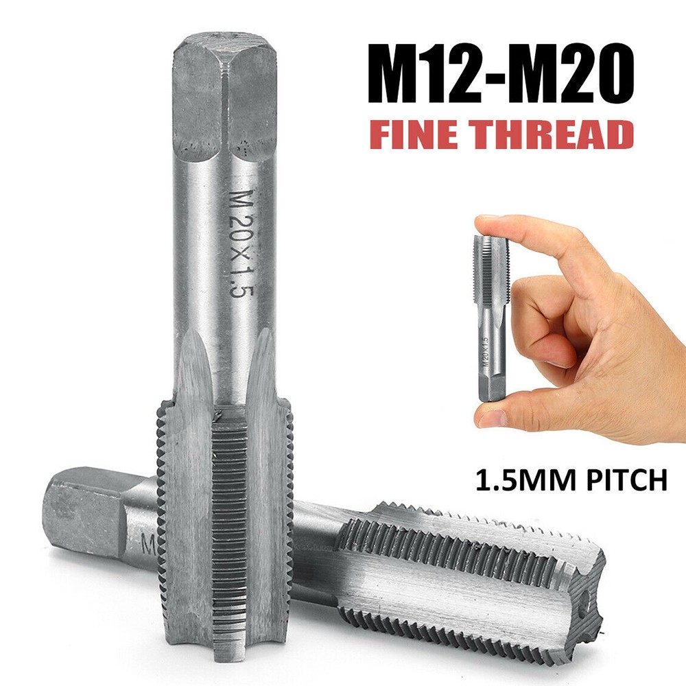 2pcs Hss Right Hand Tap Drill Hand Tools Screw Thread Metric Plug Taps M2 M3 M4 M5 M6 M8 M10 M12 M16 M20 M22 M24 M27 M30