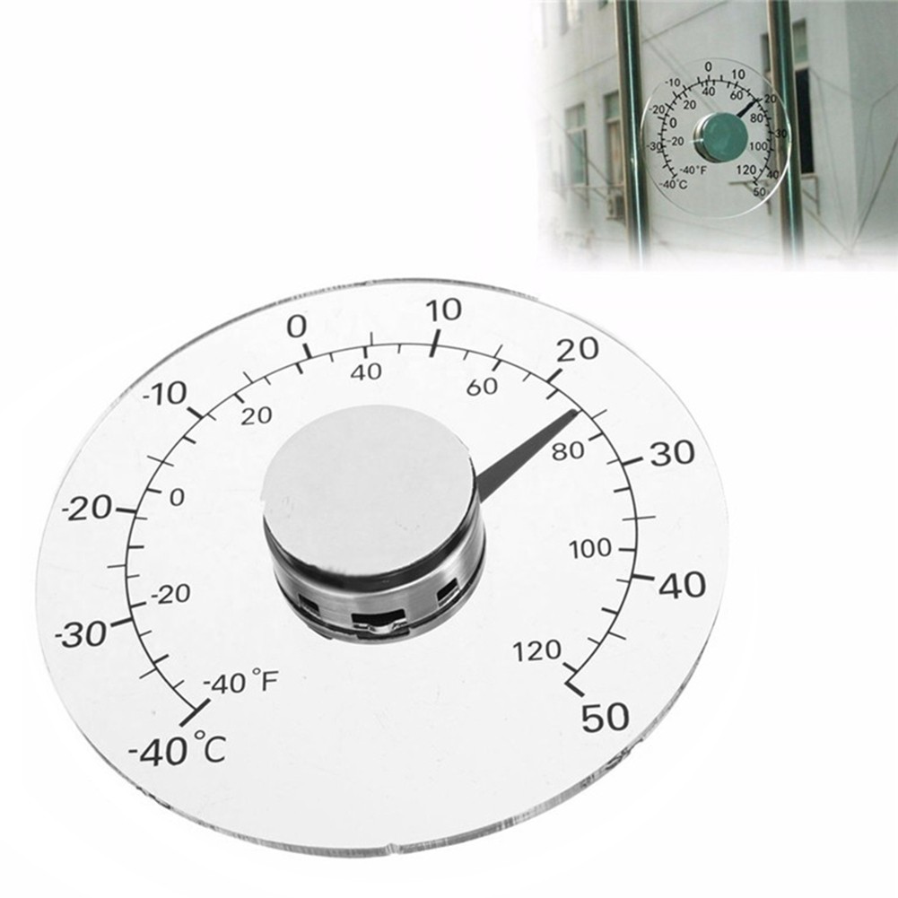 thermometer temperature transparent clear outdoor window thermometer clock weather instrument pointer thermometer