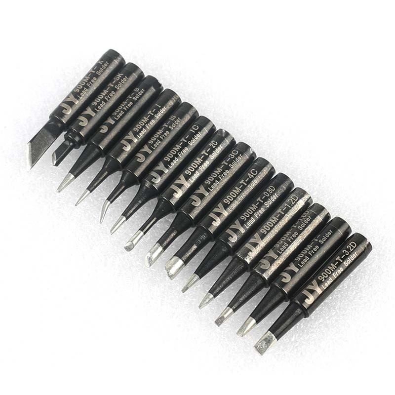 14pcs/lot JY Black Lead-Free Soldering Soldering Iron Tips 900M-T-K for Haku 936 FX888/888D SAIC CXG YIHUA AOYUE