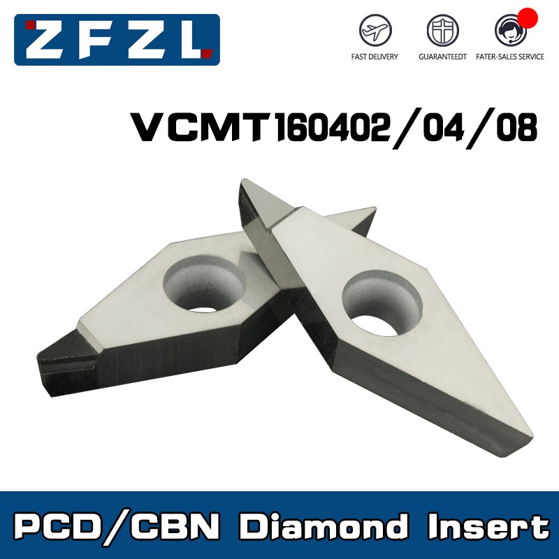 2pcs VCMT160404 VCMT160402 VCMT160408 Diamond PCD CBN Lathe Insert VCMT Internal CNC Turning Tools