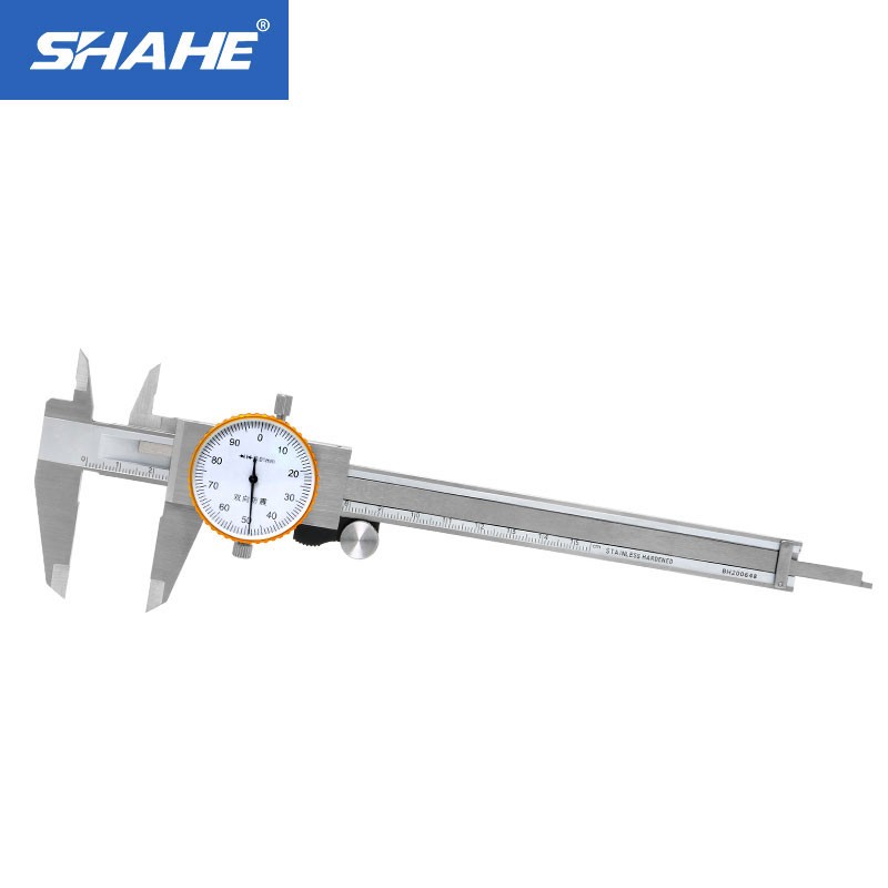 SHAHE 150mm/200mm Double Shock Proof 0.01mm Precision Vernier Caliper Micrometer Dial Caliper Vernier Scale