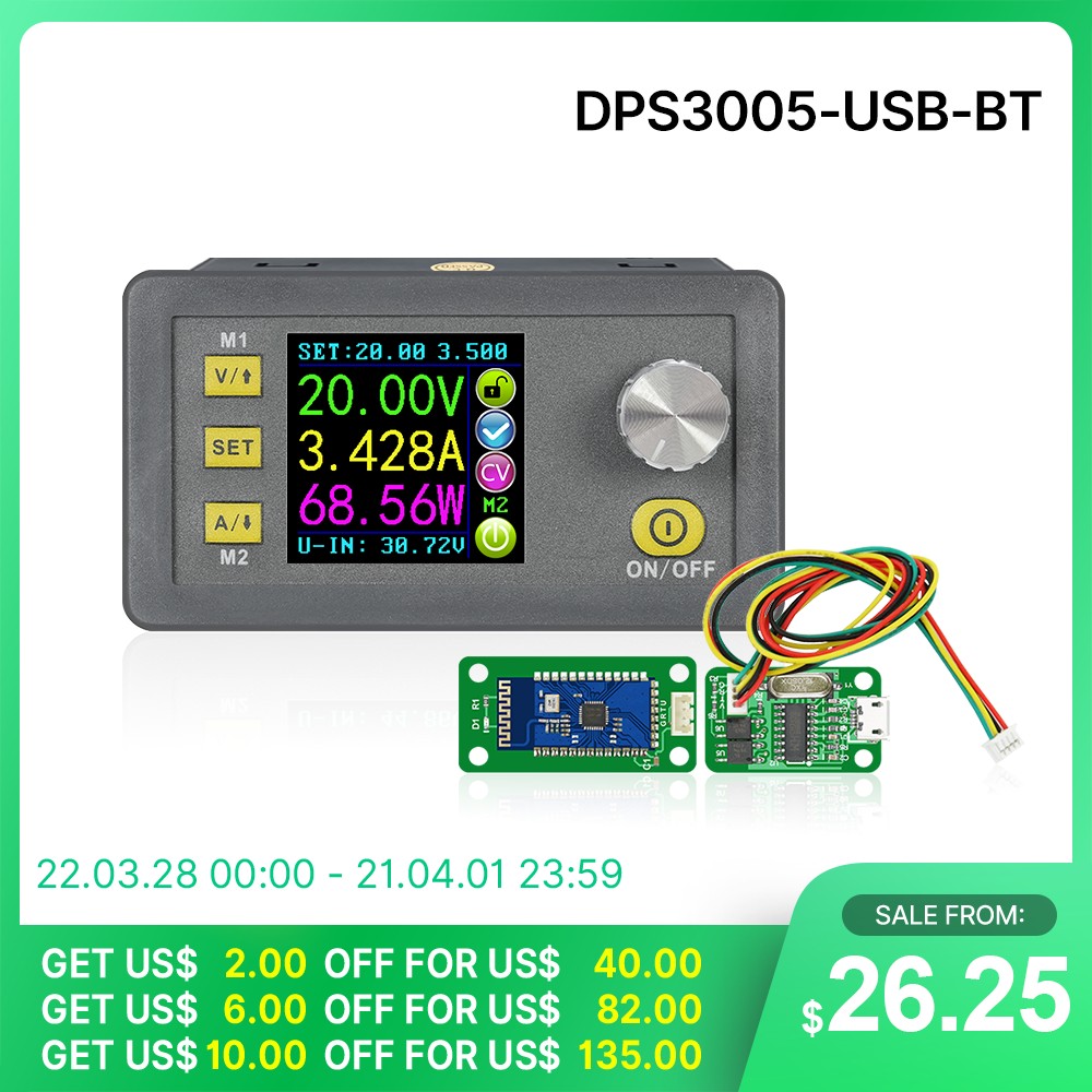 RD DPS3005-محول الجهد LCD ، محول الجهد المستمر ، وحدة إمداد الطاقة ، الفولتميتر ، 30 فولت ، 5 أمبير