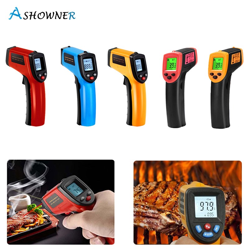 Infrared Digital Thermometer C/F Non-contact Infrared Thermometer Infrared Laser Thermometer Gun -50~380/600 Degree