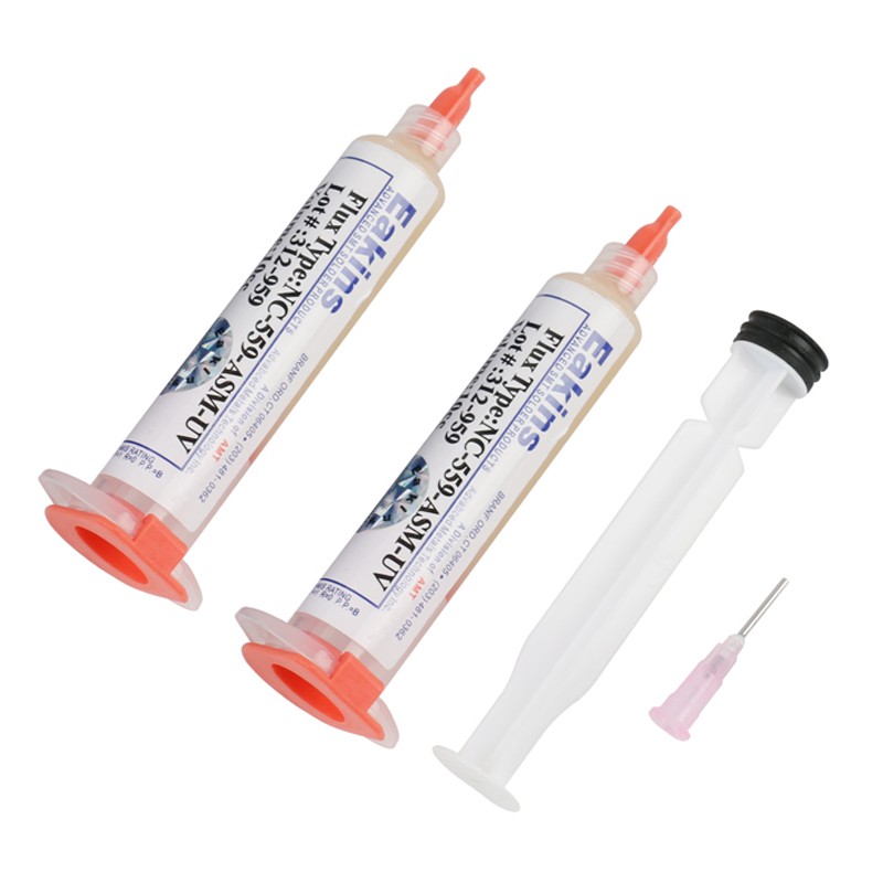 2pcs/lot 10CC NC-559-ASM-UV Soldering Flux Paste Lead-Free Needles Booster Syringe Pusher for Cell Phone BGA PCB Soldering Repair