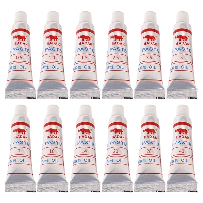 12pcs Diamond Polishing Lapping Paste Compound Syringe W0.5~40 Micron Glass Metal Grinding Polishing Abrasive Tools