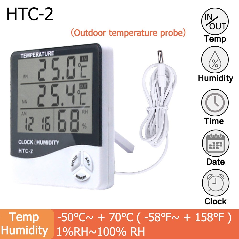 ABS Thermometer Indoor Digital LCD Hygrometer Temperature Hygrometer Alarm Cloc Smart Life Remote Control Hygrometer