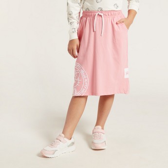 Sanrio Hello Kitty Embroidered Skirt with Drawstring Closure and Pockets