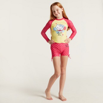 Hello Kitty Print 2-Piece Rash Guard Set