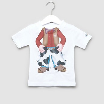 Just Add A Kid Cowboy Print T-shirt with Short Sleeves