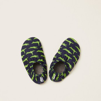 Alligator Printed Slip-On Footies