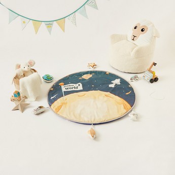 Fancy Fluff Moon Print Playmat with Detachable Soft Toys