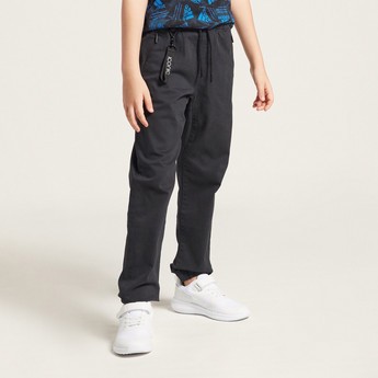 Iconic Solid Pants with Drawstring Closure and Pockets