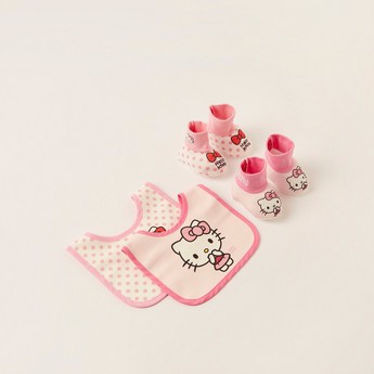 Disney Hello Kitty Print 4-Piece Bib and Booties Set