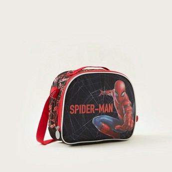 Spider-Man Print Lunch Bag with Strap and Zip Closure