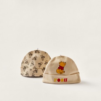 Winnie The Pooh Print Beanie - Set of 2