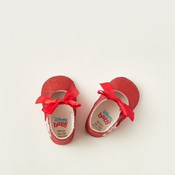 Disney Minnie Mouse Print Baby Shoes with Hook and Loop Closure