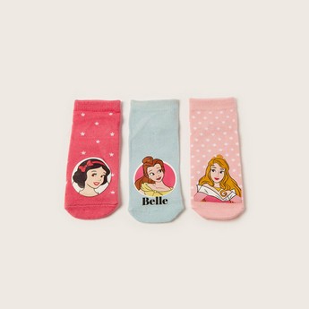 Disney Princess Print Ankle Length Socks - Set of 3