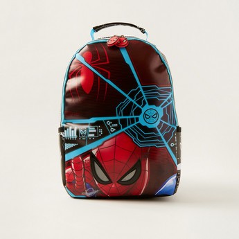 Spider-Man Print Zipper Backpack with Adjustable Shoulder Straps