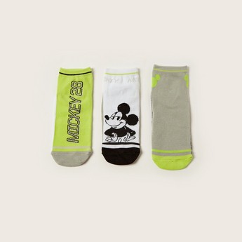 Disney Mickey Mouse Print Ankle Length Socks - Set of 3