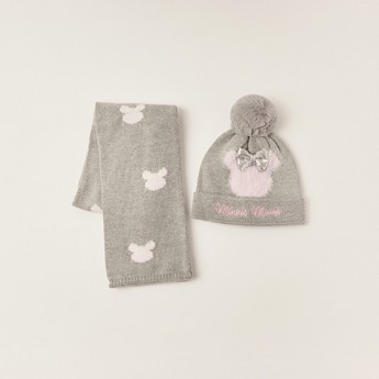 Disney Minnie Mouse Textured Beanie and Scarf Set