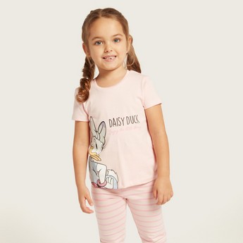 Disney Daisy Duck Print T-shirt with Short Sleeves