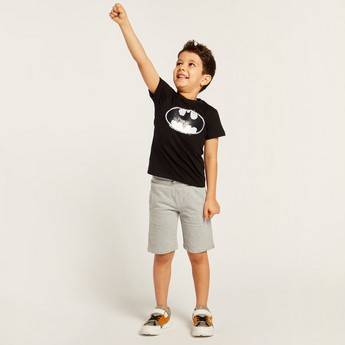 Batman Embellished T-shirt with Short Sleeves