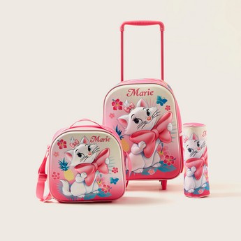 Disney Marie Print 3-Piece Trolley Backpack Set - 12 inches