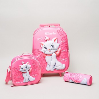 Disney Marie Print 3-Piece Trolley Backpack Set