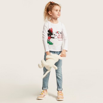 Disney Minnie Mouse UAE National Day Print T-shirt with Long Sleeves