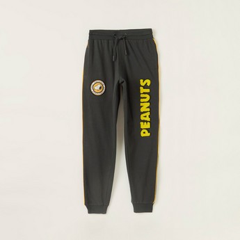 Peanuts Print Joggers with Drawstring Closure