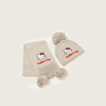 Sanrio Hello Kitty Print Cap and Scarf Set