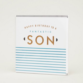 Pigment Striped Fantastic Son Birthday Card