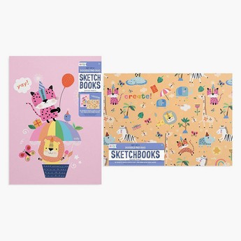 Ooly Doodle Pad Safari Print Sketchbooks - Set of 2