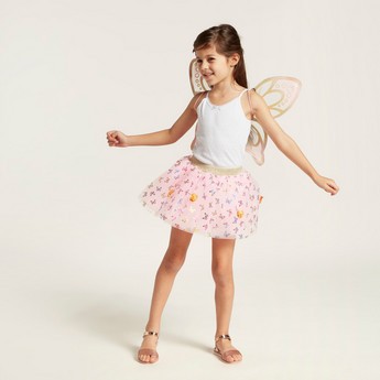 Charmz Butterfly Print Tutu Skirt with Floral Appliques