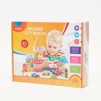 Juniors Wooden City Blocks Set - 40 Pieces