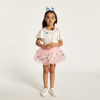 Charmz Glittery Tulle Skirt with Headband and Wand