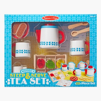 Melissa and Doug Wooden Steep & Serve Tea Set