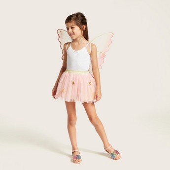 Charmz Embellished Tutu Skirt with Butterfly Appliques