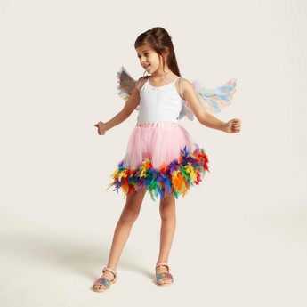 Charmz Tutu Skirt with Feather Applique