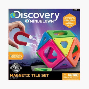 Discovery Toy Magnetic Tiles Set - 24 Pieces