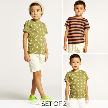 Juniors 3-Piece Printed T-shirts and Shorts Set