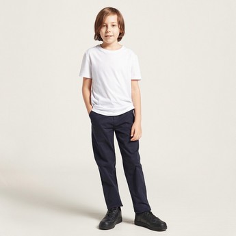 Juniors Solid Chinos with Pockets and Belt Loops