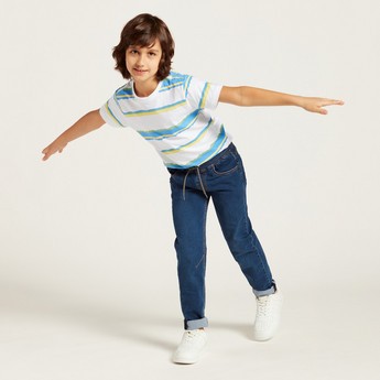 Juniors Solid Jeans with Pockets and Drawstring Closure