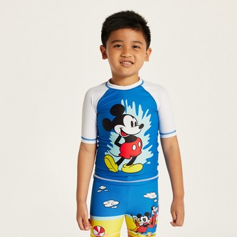 Disney Mickey Mouse Print 2-Piece Rash Guard Set