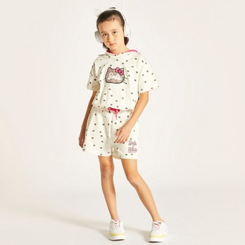 Sanrio Hello Kitty Print T-shirt and Shorts Set