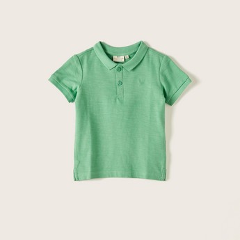 Juniors Solid Polo T-shirt with Short Sleeves