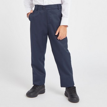 Juniors Solid Trousers with Pocket Detail - Set of 2